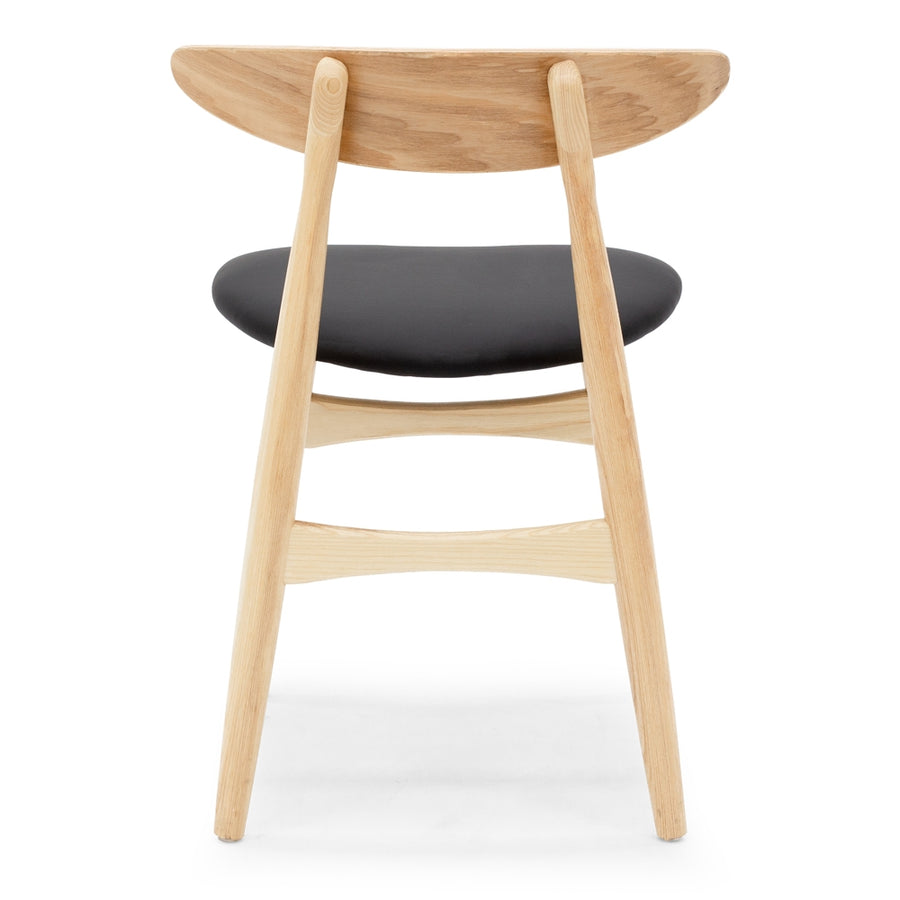 Curved Ash Dining Chair - Natural & Black