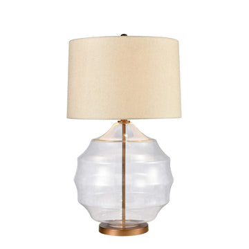 Dark Gold & Textured Glass Table Lamp