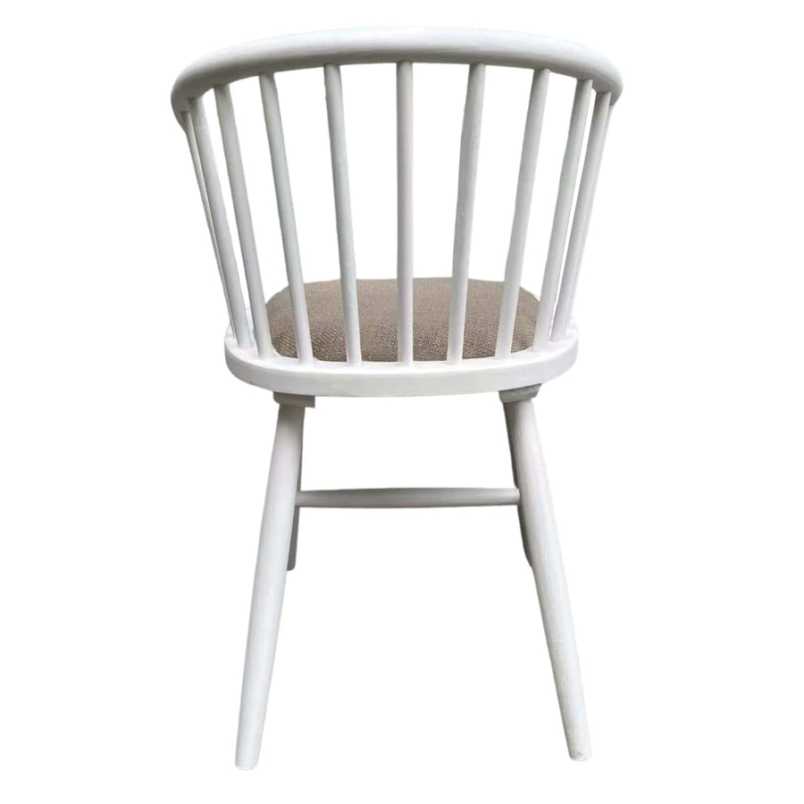 Elm Curved Dining Chair - White & Natural