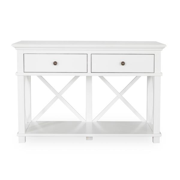 Hamptons White Two Drawer Console.