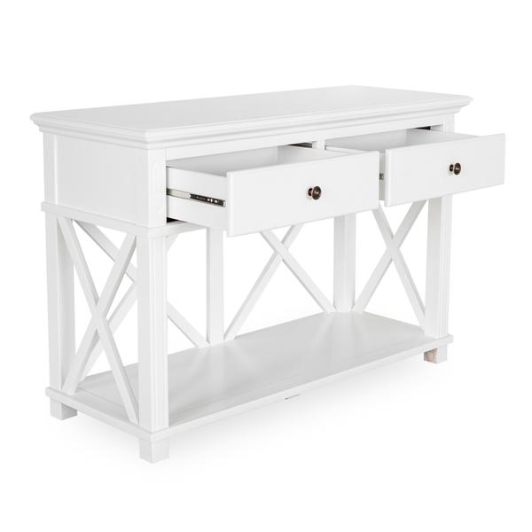 Hamptons White Two Drawer Console.