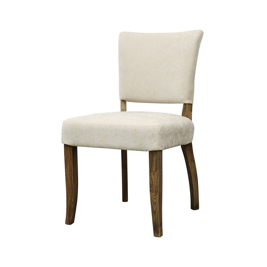French Country Stud Back Dining Chair - Cream & Natural