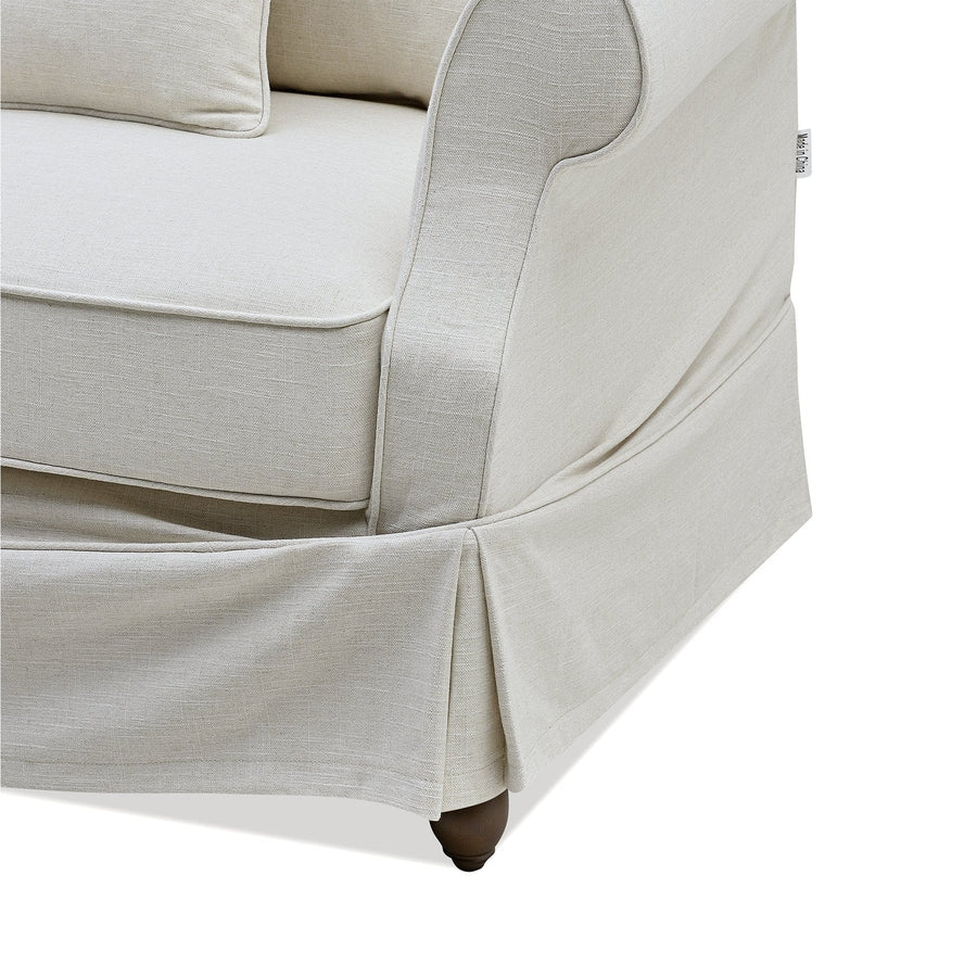 Hamptons Classic Slip-Cover Three Seater Sofa - Ivory