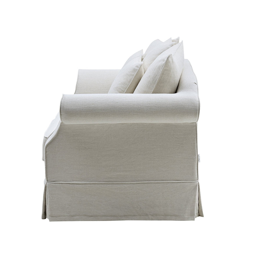 Hamptons Classic Slip-Cover Two Seater Sofa - Ivory