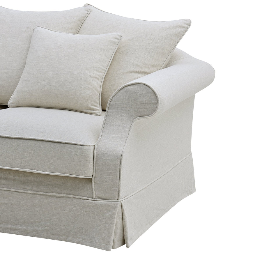 Hamptons Classic Slip-Cover Two Seater Sofa - Ivory