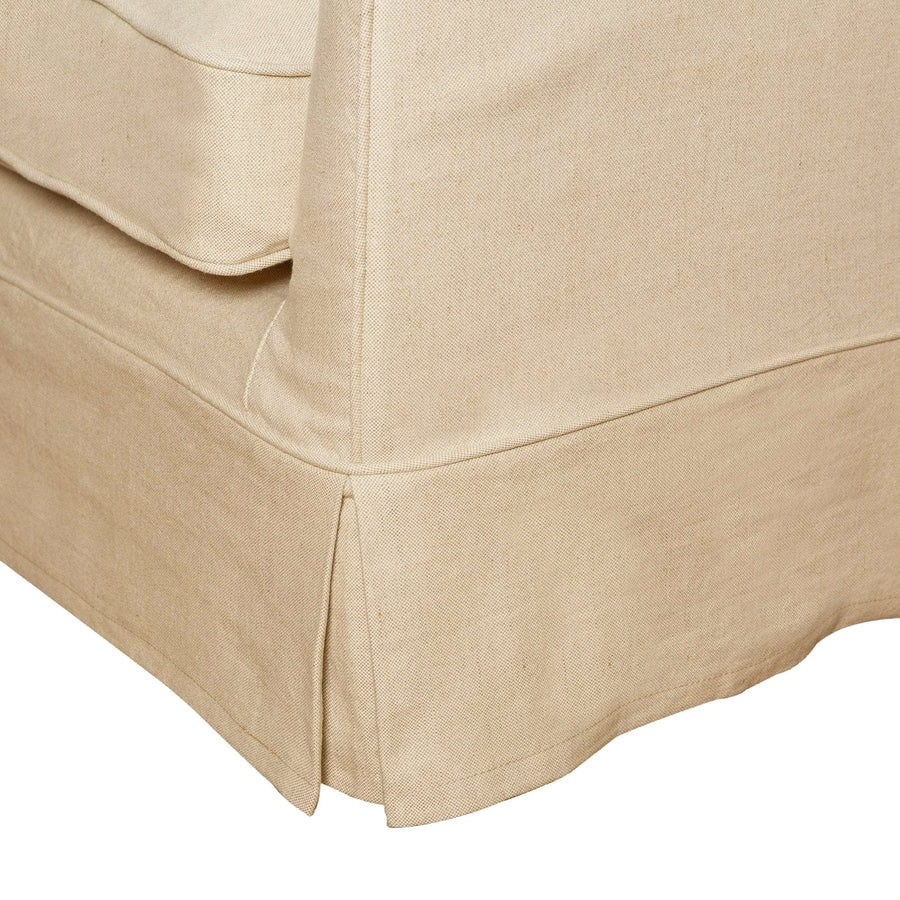 Hamptons Contemporary Slip Cover Armchair - Beige Linen Blend