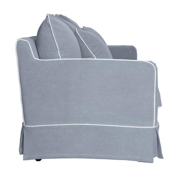 Hamptons Contemporary Three Seater Removable Cover - Grey & White Piping