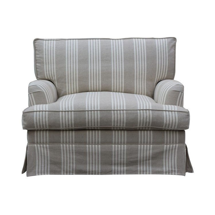 Hamptons Natural Striped Linen Armchair