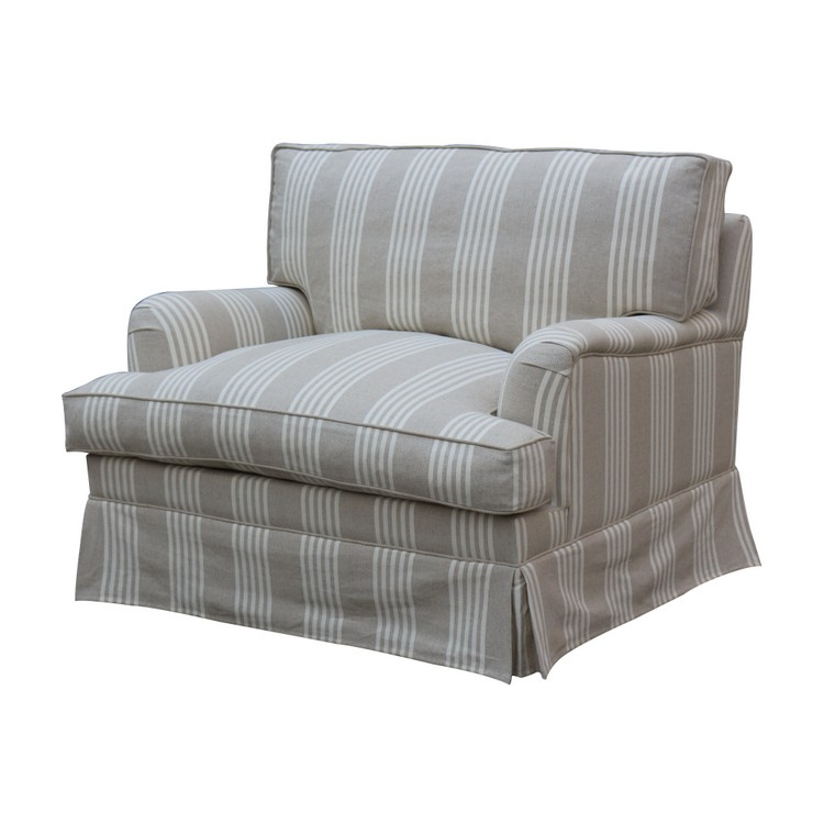 Hamptons Natural Striped Linen Armchair