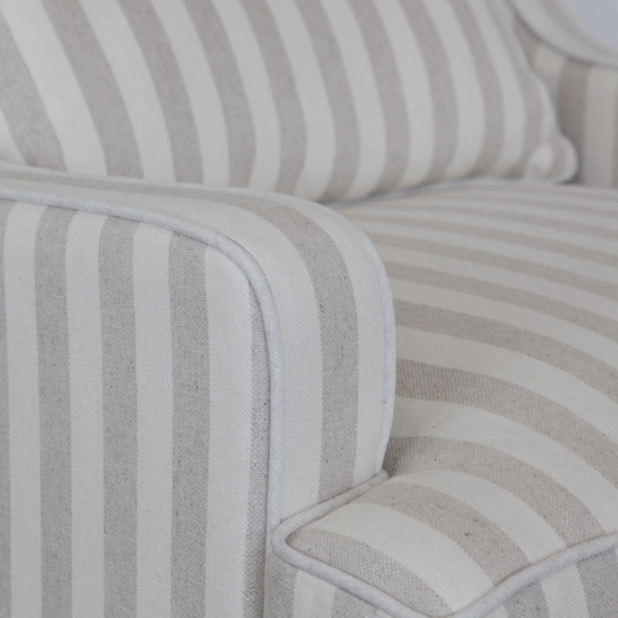 Hamptons Natural Striped Armchair