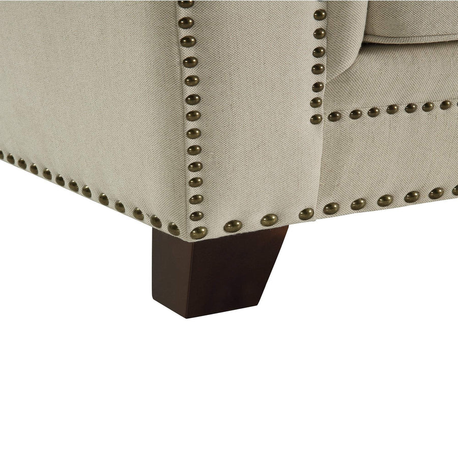 Hamptons Stud Detail Three Seater Sofa - Beige