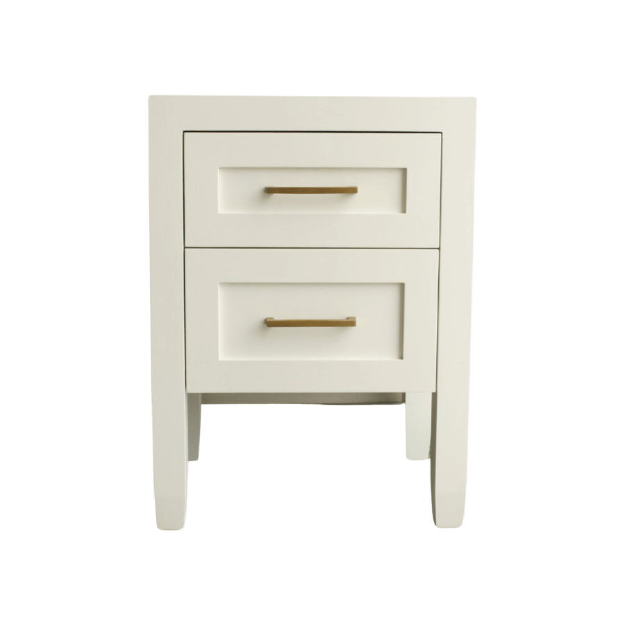 Hamptons Mahogany Two Drawer Bedside Table - Rustic White