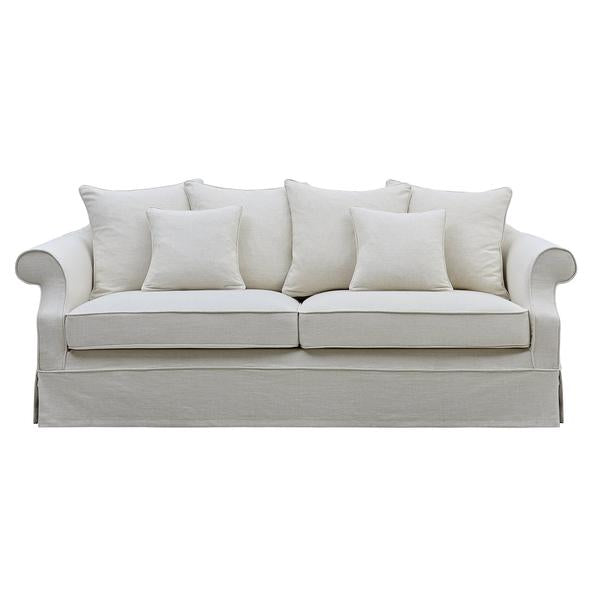 Hamptons Classic Ivory Three Seater Sofa Cover