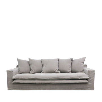 Keely Cement Three Seater Slip-Cover Sofa
