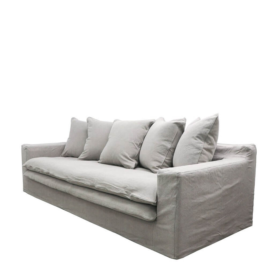 Keely Cement Three Seater Slip-Cover Sofa