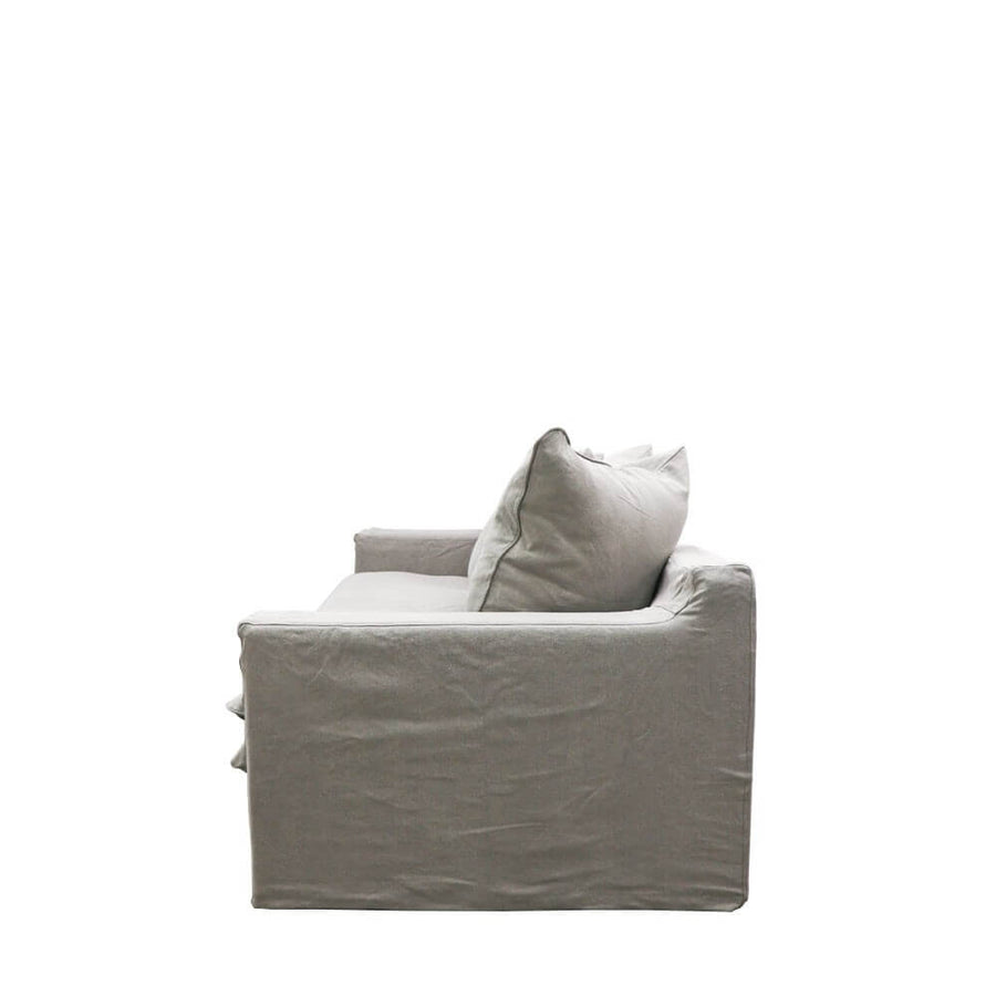 Keely Cement Two Seater Slip-Cover Sofa