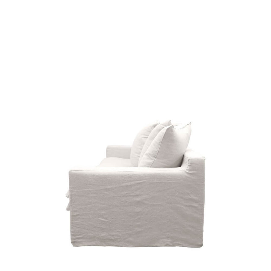 Keely White Three Seater Slip-Cover Sofa