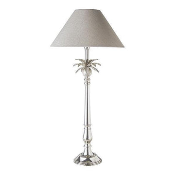 Natural Linen & Nickel Pineapple Table Lamp