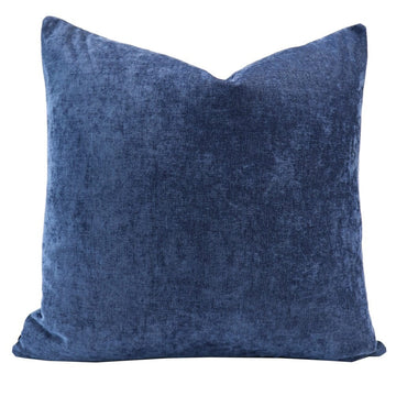 Large Velvety Cushion - Denim Blue