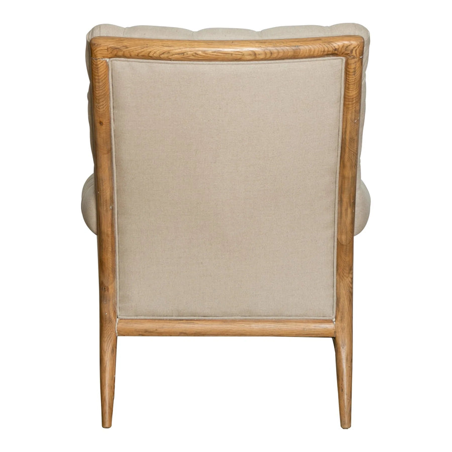 Linen & Oak Buttoned Armchair