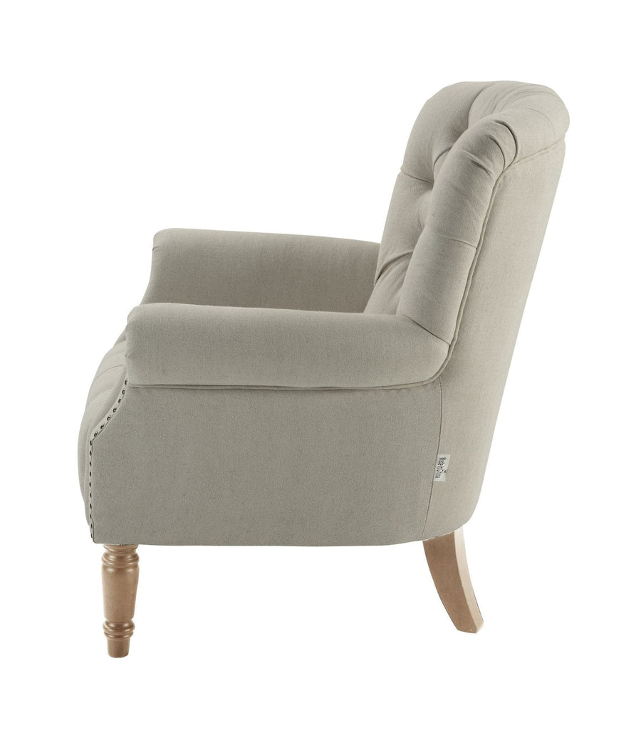 Natural Buttoned Armchair