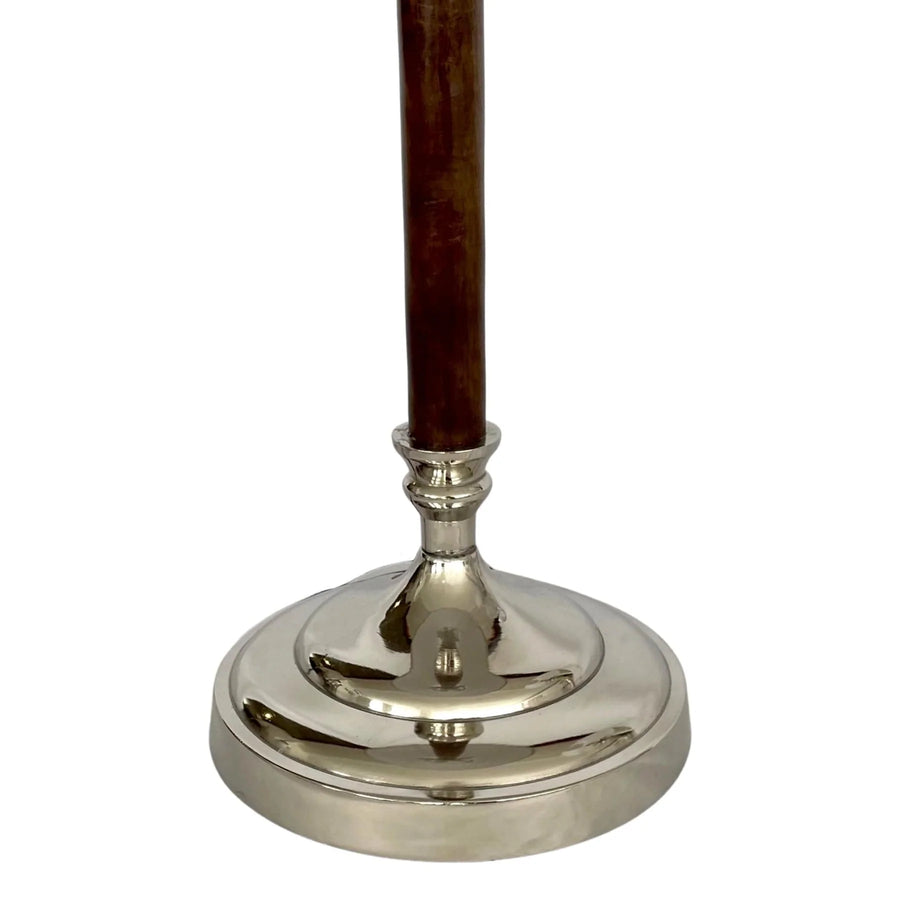 Nickel & Wood Palm Table Lamp