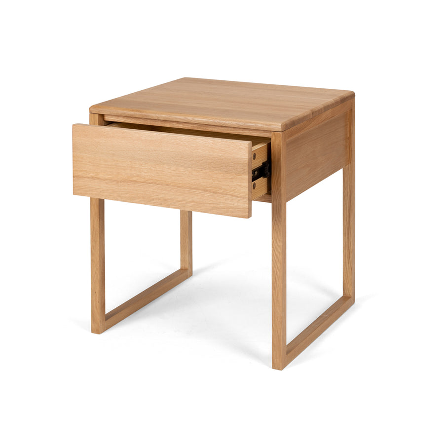 Oak One Drawer Bedside Table - Natural Top
