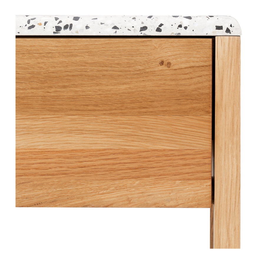 Oak One Drawer Bedside Table - Terrazzo Top
