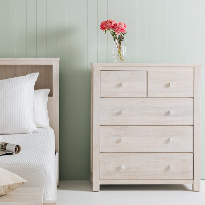Whitewashed Chest of Drawers