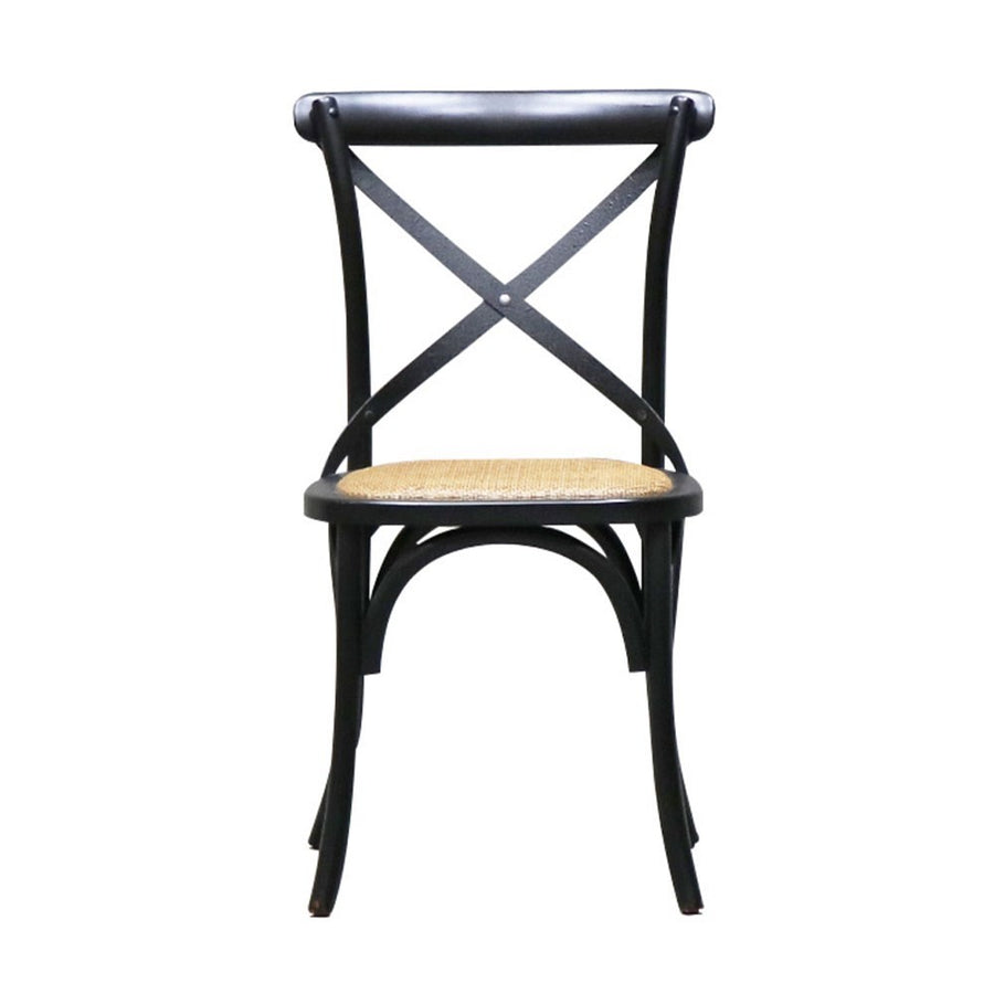Provincial Metal Crossback Dining Chair - Black