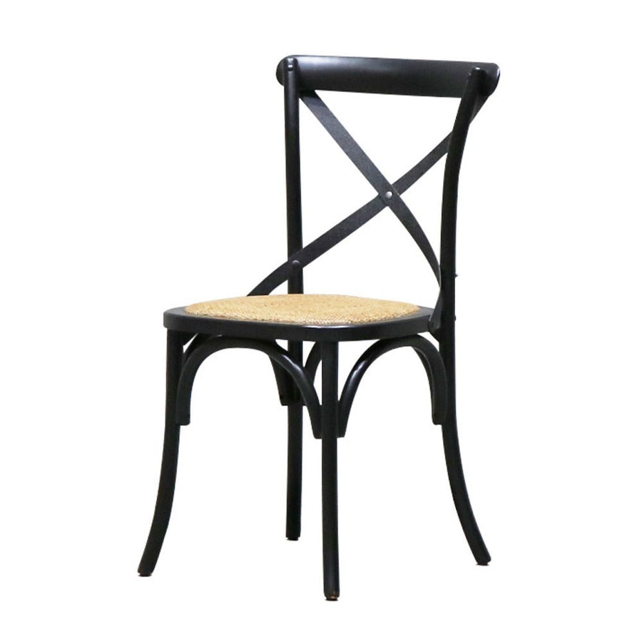 Provincial Metal Crossback Dining Chair - Black