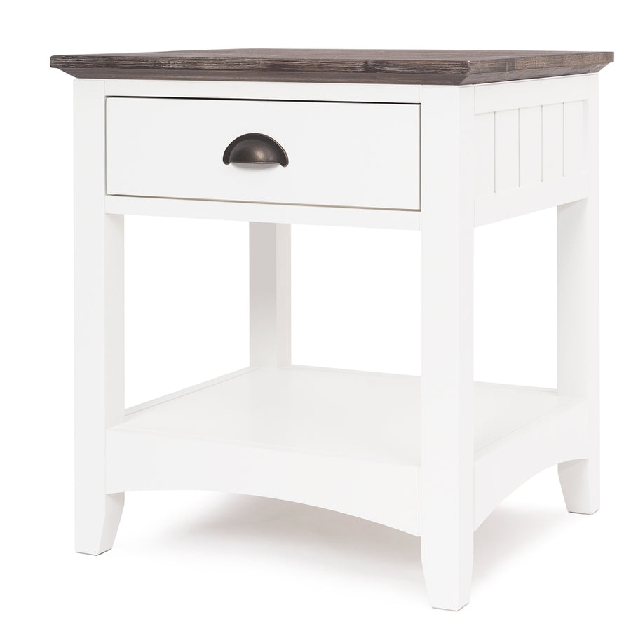 Provincial White One Drawer Bedside Table
