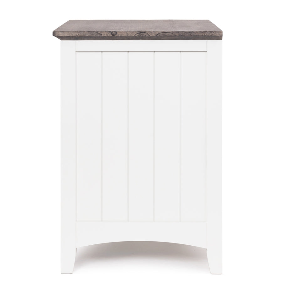 Provincial White Three Drawer Bedside Table