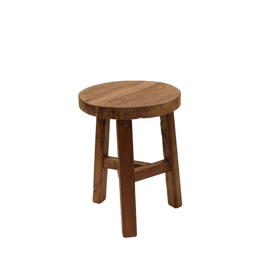 Recycled Teak Outdoor Round Stool