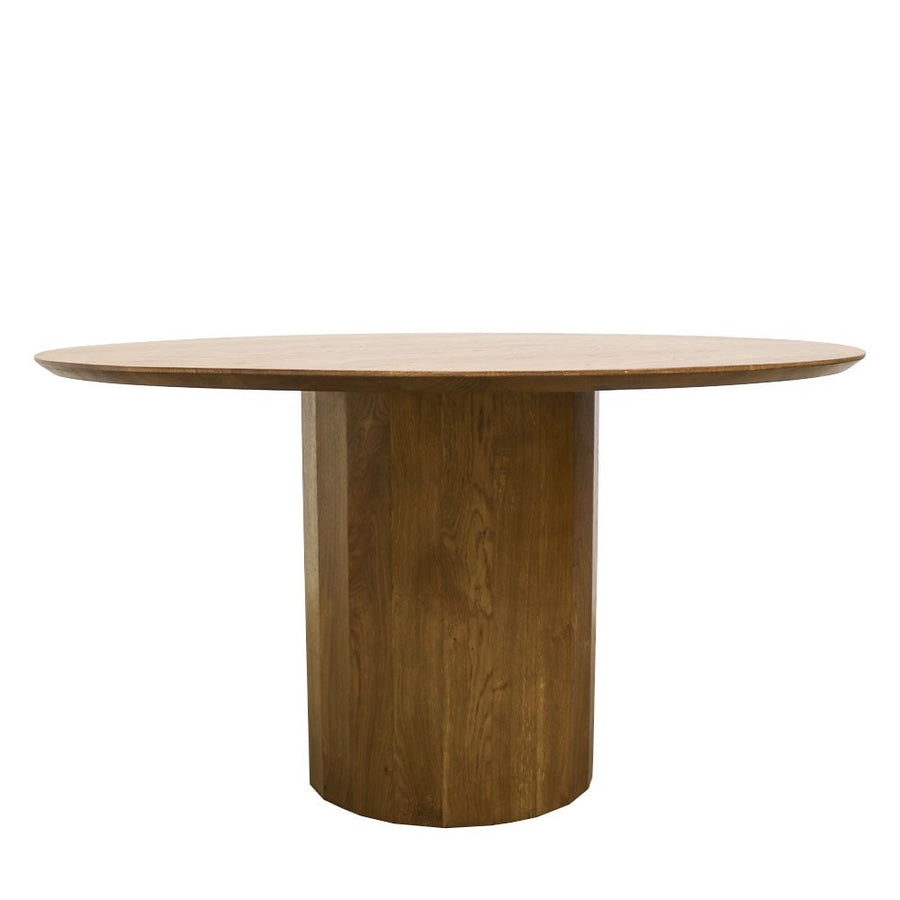 Round Oak Pedestal Dining Table 137cm