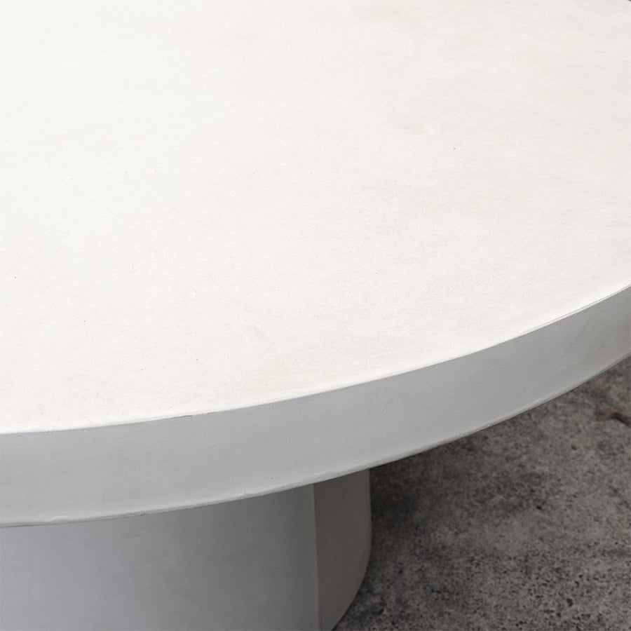 Round White Concrete Outdoor Dining Table - 1.50 Metres