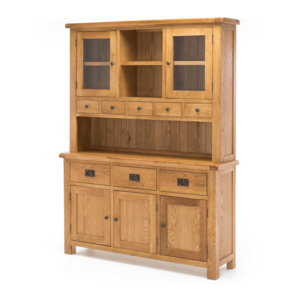 Rustic Oak Buffet & Hutch Natural Coastal Style NZ