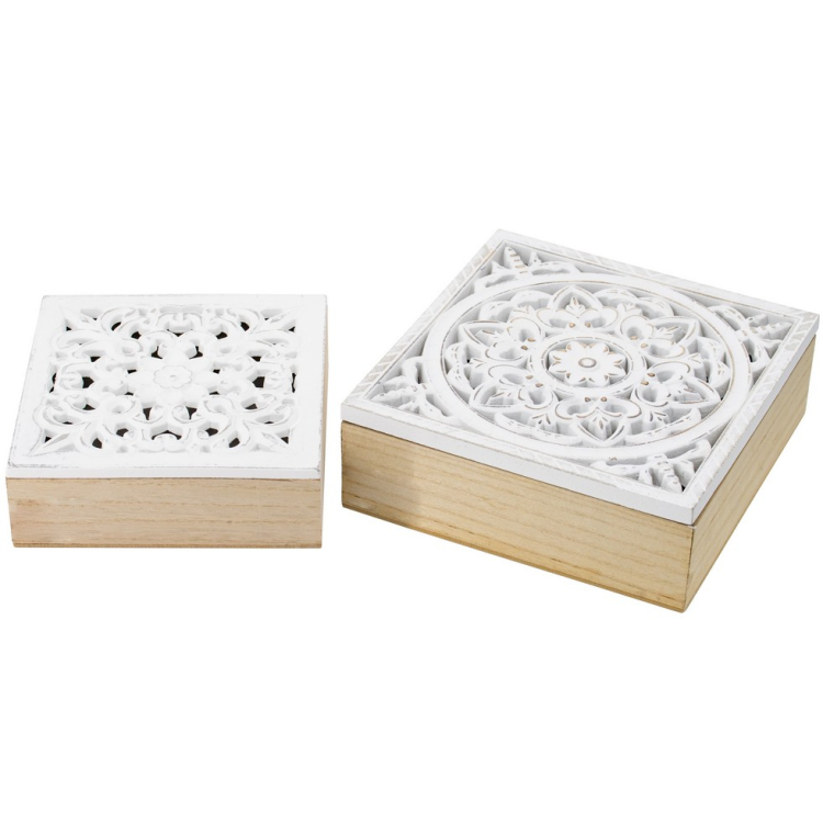 Set of 2 Mandala Decorative Boxes