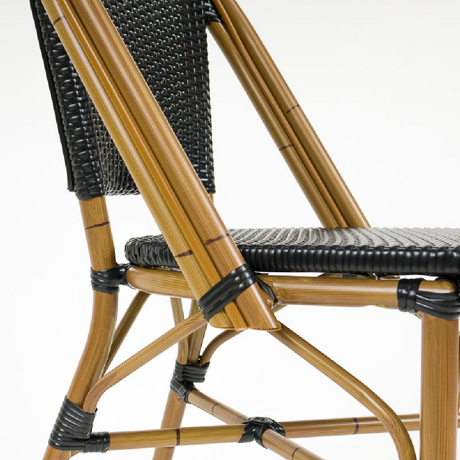 Saint-Tropez Black Wicker Dining Chair (Indoor & Outdoor)