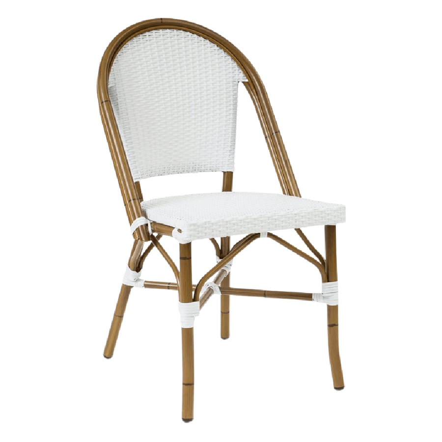 Saint-Tropez White Wicker Dining Chair (Indoor & Outdoor)
