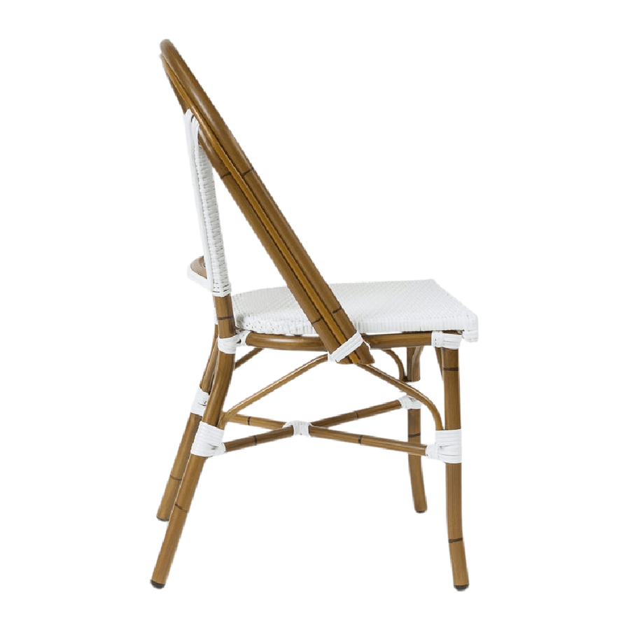Saint-Tropez White Wicker Dining Chair (Indoor & Outdoor)