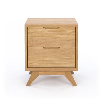Scandi Beach Two Drawer Bedside Table - Natural