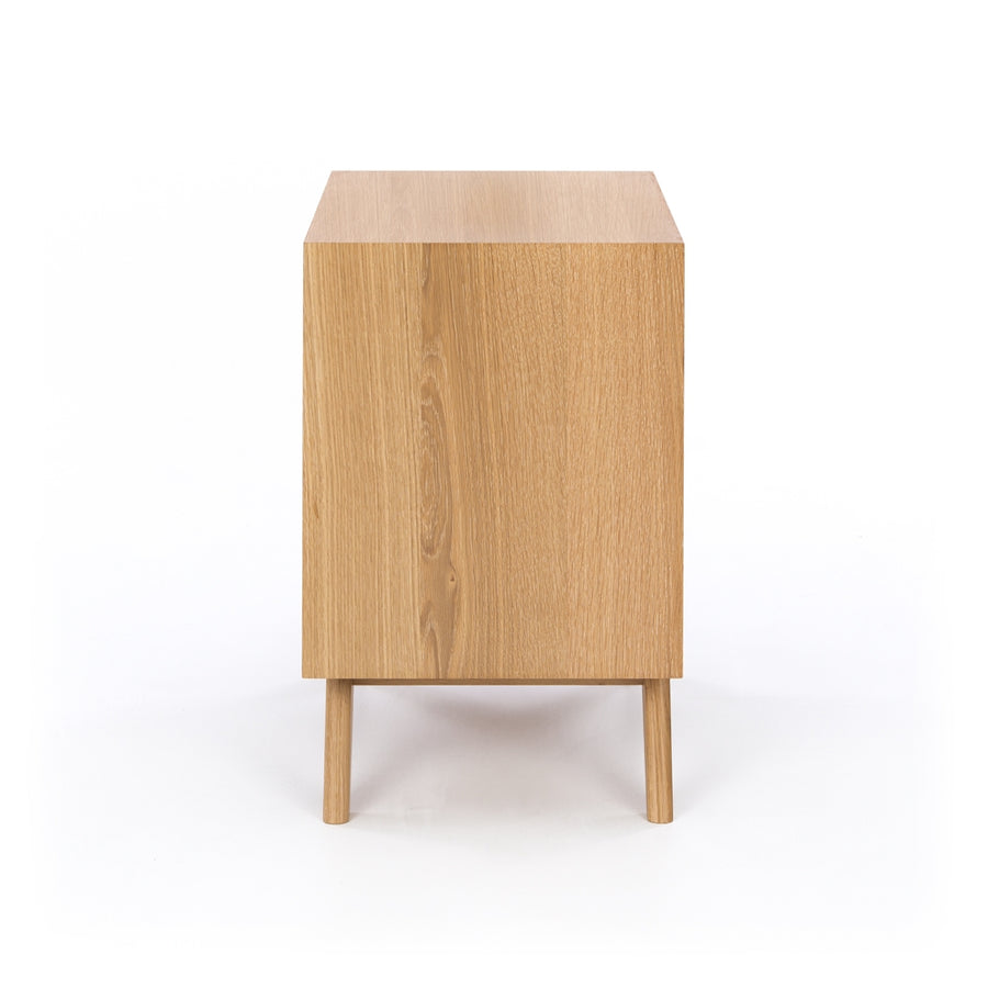 Scandi Beach Two Drawer Bedside Table - Natural