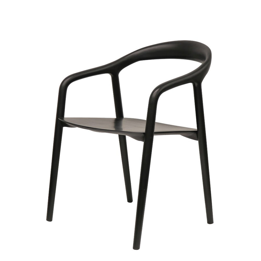 Sculpted Ash Dining Chair - Black