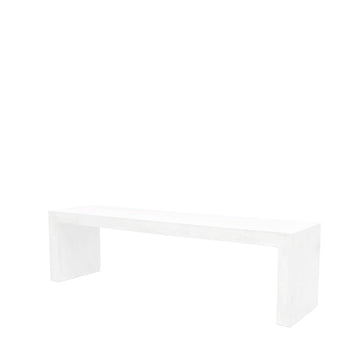 Sculptural White Concrete Dining Bench - 1.60 Metres