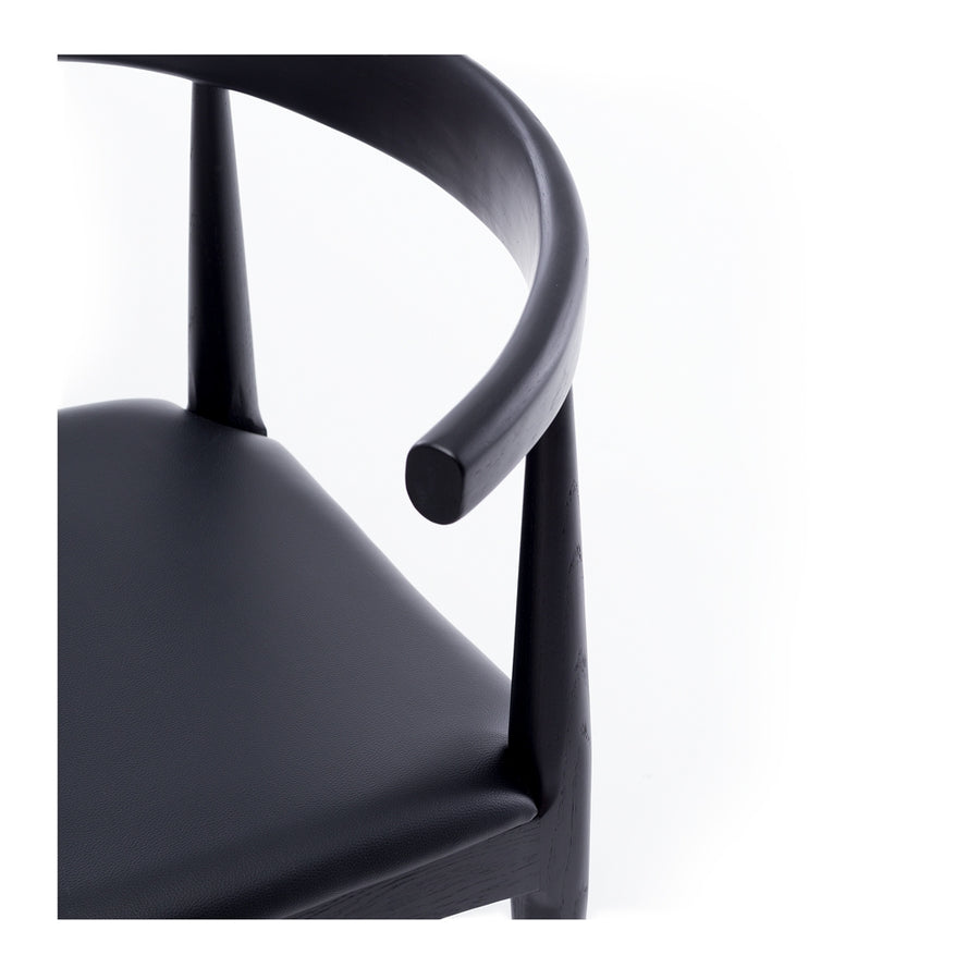 Solid Oak Elbow Chair - Black