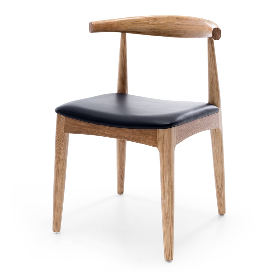 Solid Oak Elbow Chair - Natural & Black