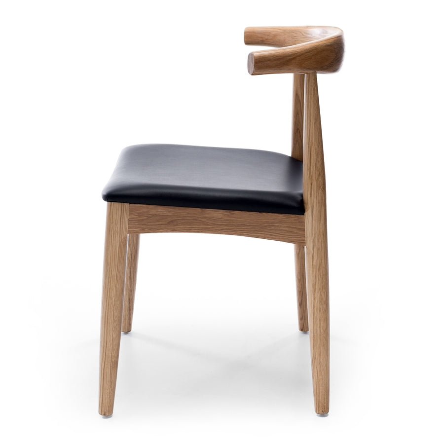 Solid Oak Elbow Chair - Natural & Black