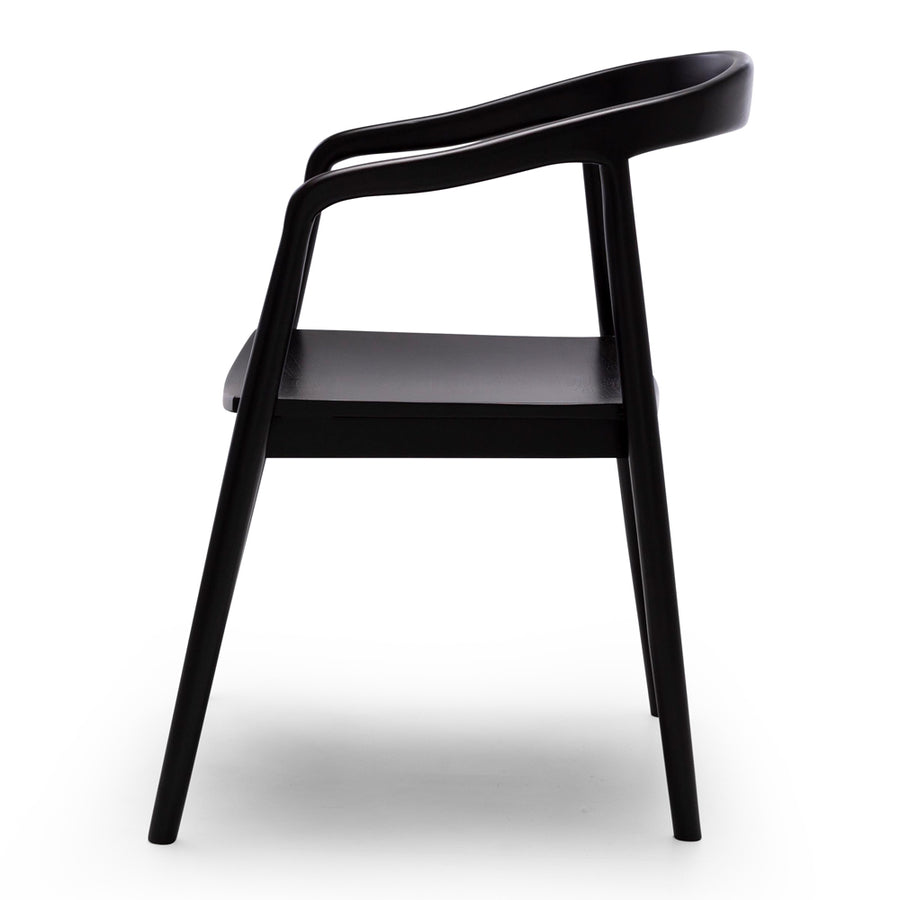 Solid Teak Dining Chair - Black