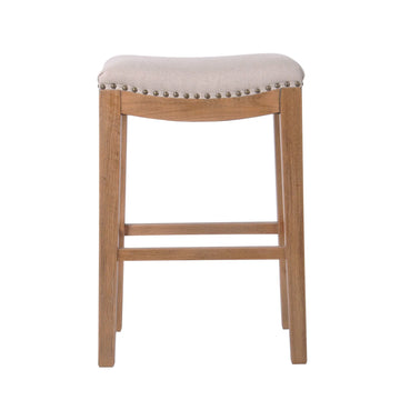 Stud Detail Counter Stool - Natural & Beige